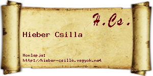 Hieber Csilla névjegykártya